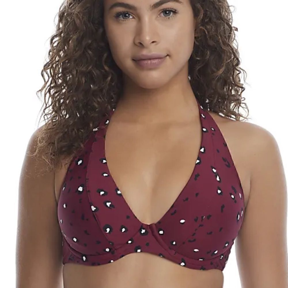 BIRDSONG Wildside Plum Pie Underwire Halter Bikini Top